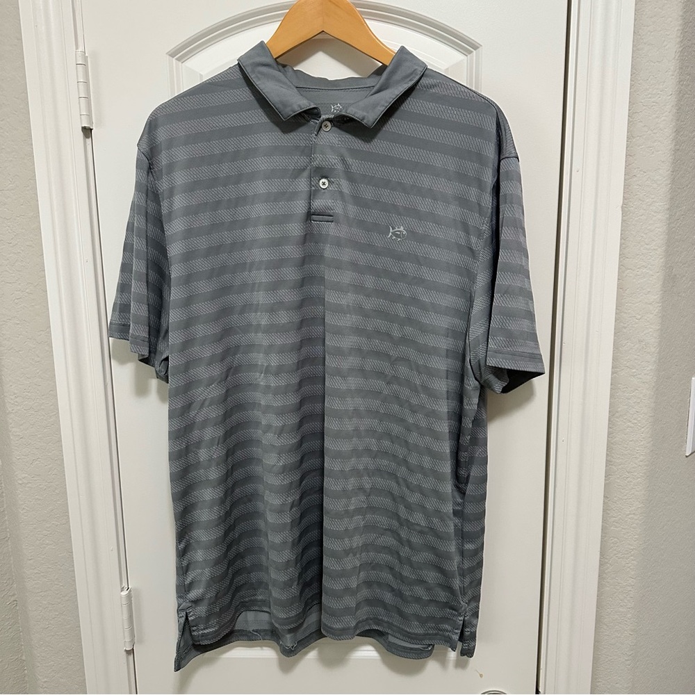 Southern Tide Men's Gray Striped Polo